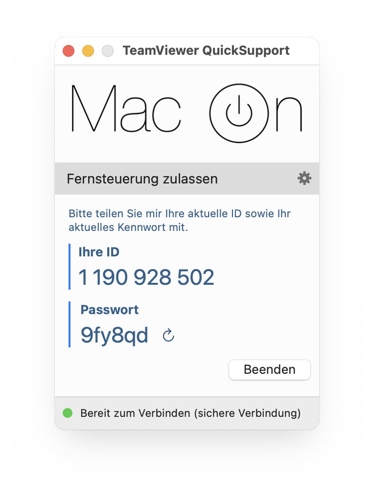 TeamViewer QuickSupport Mac On